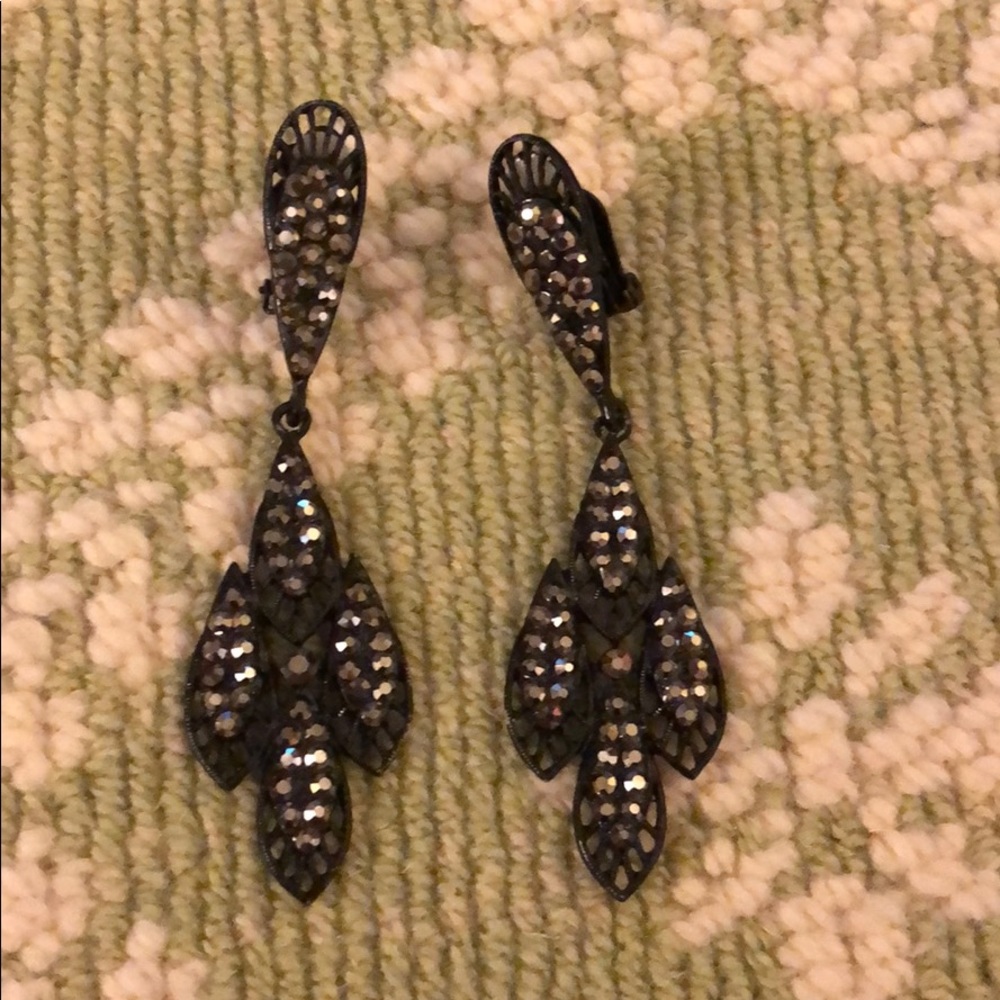 New Years festive glam glitter art deco earrings